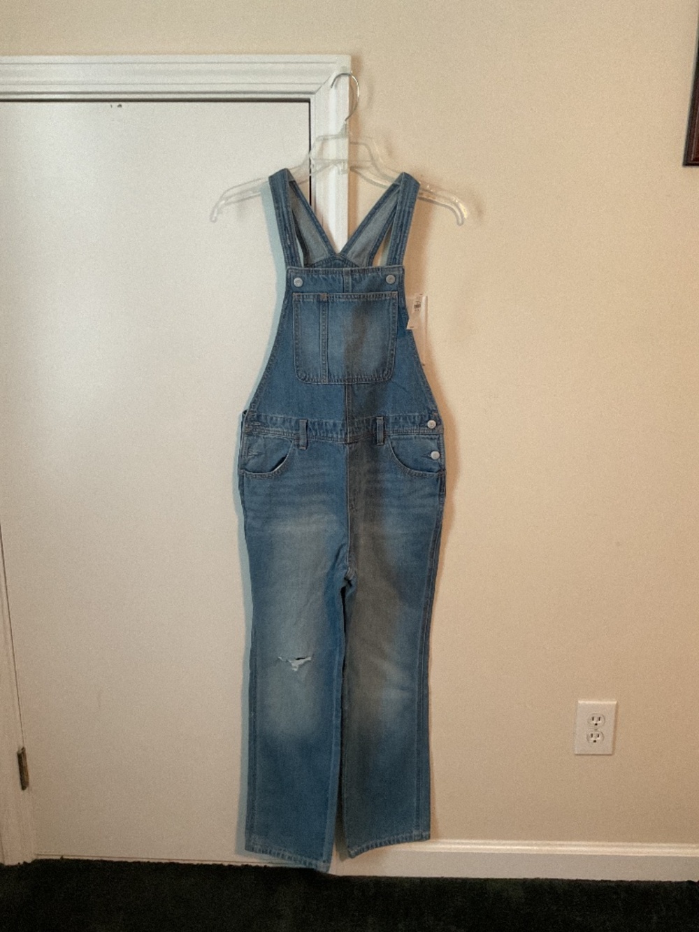 Old Navy blue cotton, overall extra large 14–16 jumper denim distressed
